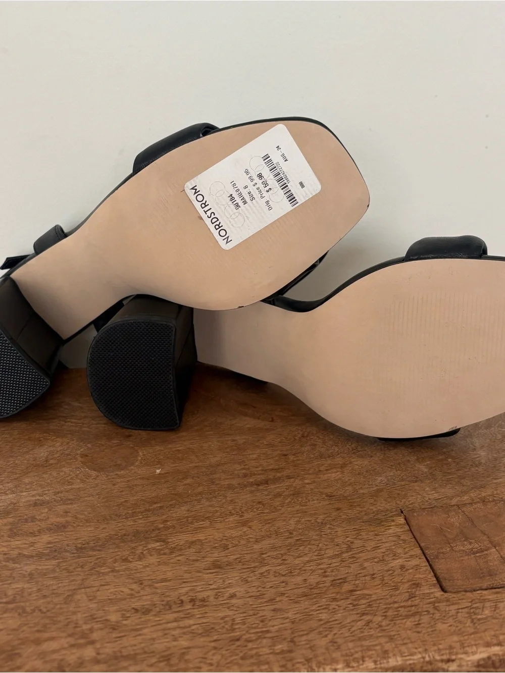 Steve Madden Mareena Black Block Heel Sandals Size 8